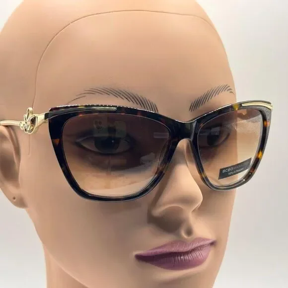 NOS Vintage Y2K Designer Sunglasses BCBG Max Azria | Luxe Tortoise Gold Cat Eye - Picture 1 of 11